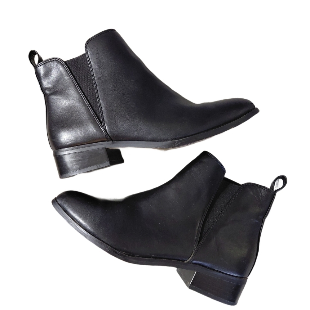J. Crew Black Leather Ankle Boots